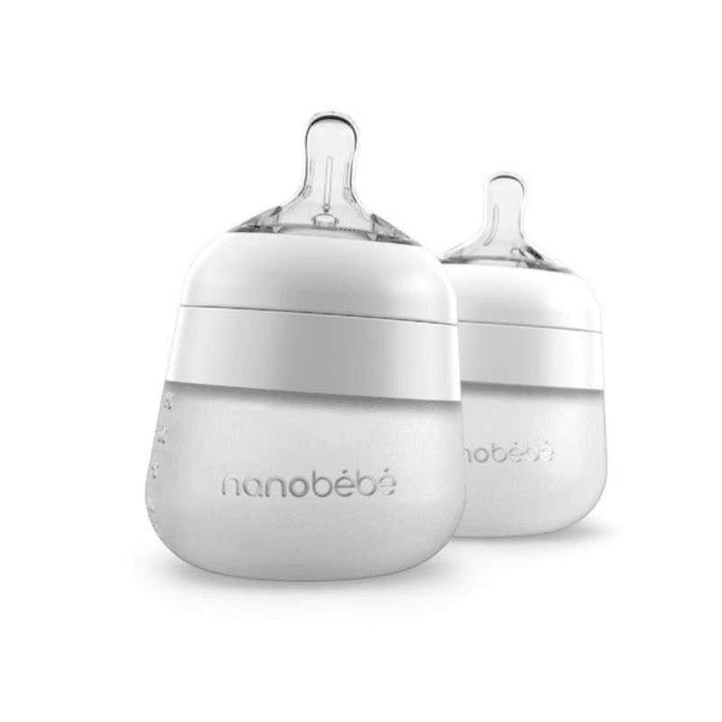Nanobébé Flexy Silikontåteflaske (myk) - White 150 ml -2pk