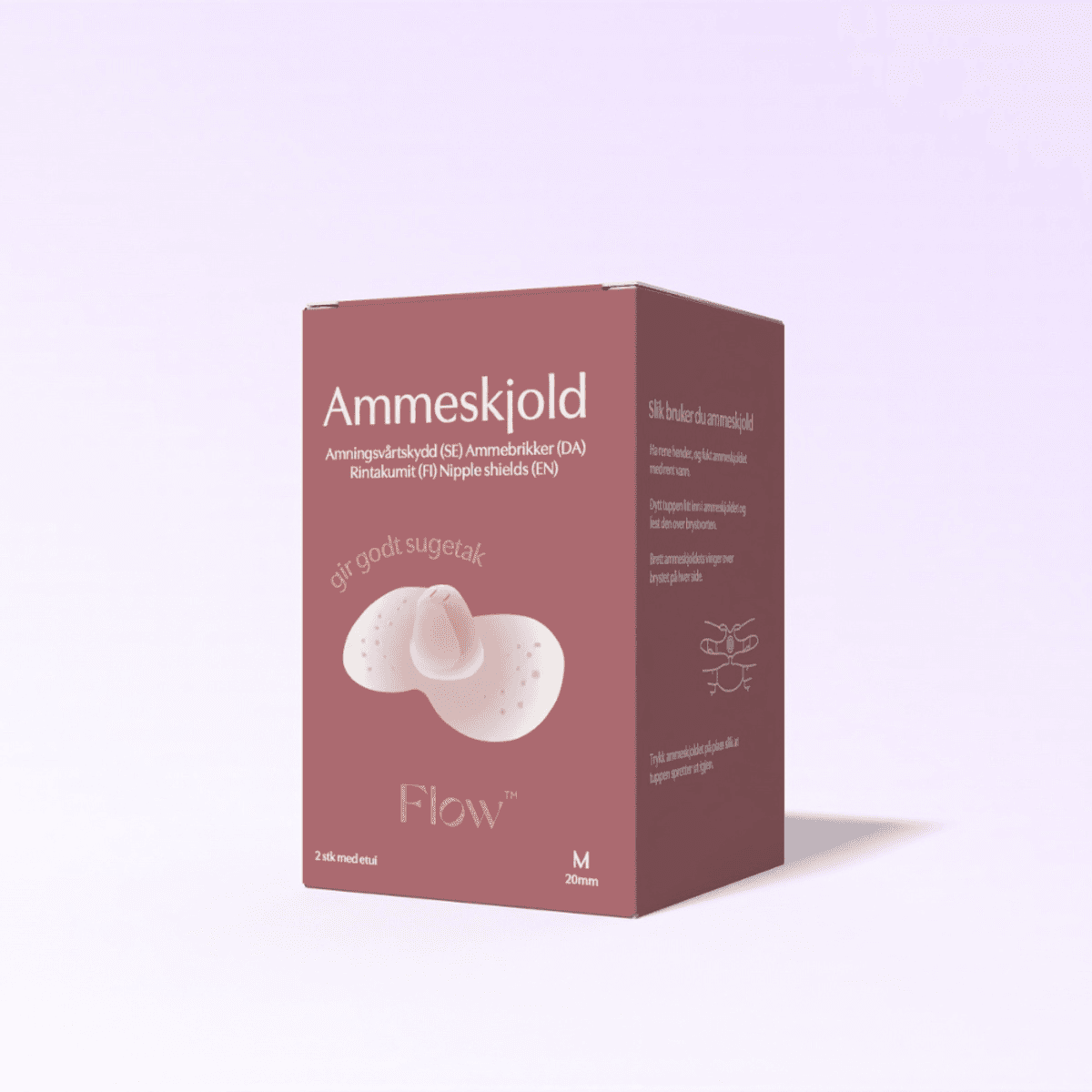 Flow ammeskjold i silikon str M - 2pk