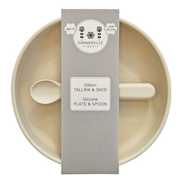 Hovedbilde Summerville Organic Tallerken og skje i silikon, ...