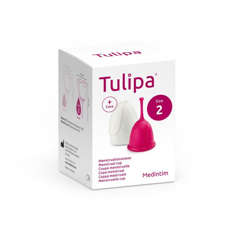 Medintim Tulipa Menskopp med oppbevaringsboks Fuchsia - 1pk
