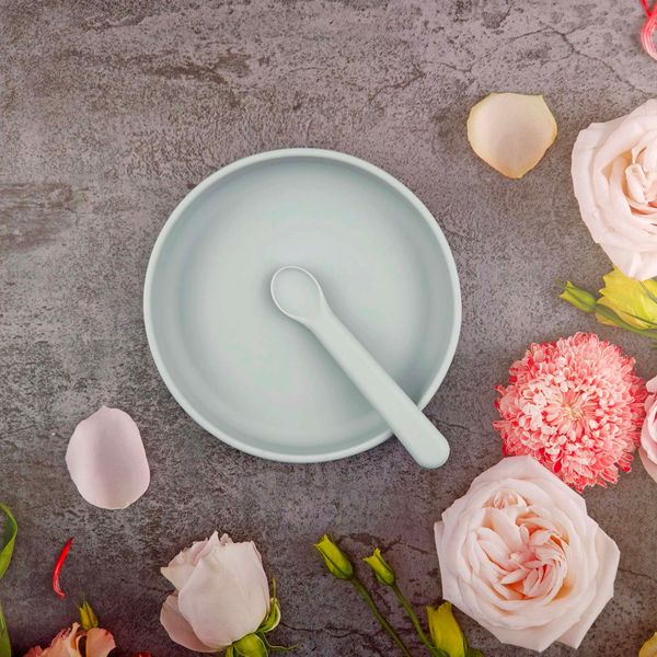 Hovedbilde Summerville Organic Tallerken og skje i silikon, ...
