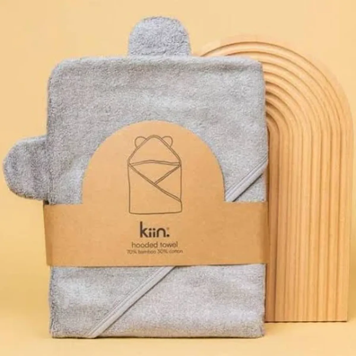 Kiin Baby badehåndkle med hette, dusky blue