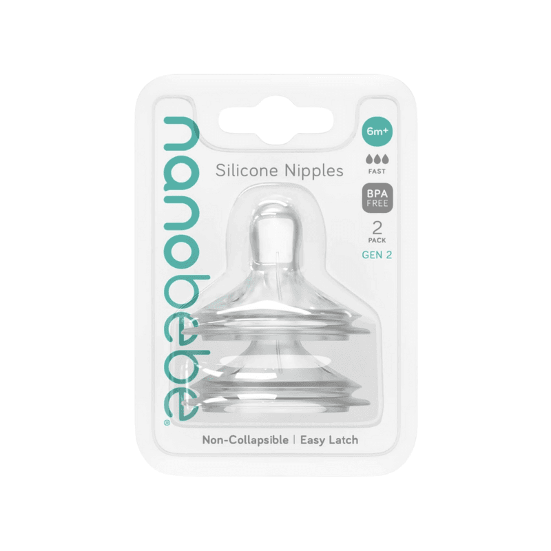 Nanobébé Silikon tåtesmokker- Fast Flow - 2pk - Gen 2