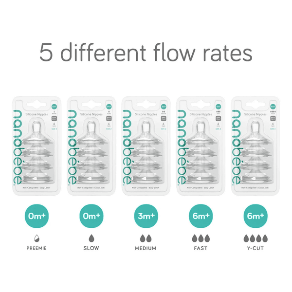 Hovedbilde Nanobébé Silikon tåtesmokker- Medium Flow - 4pk - ...