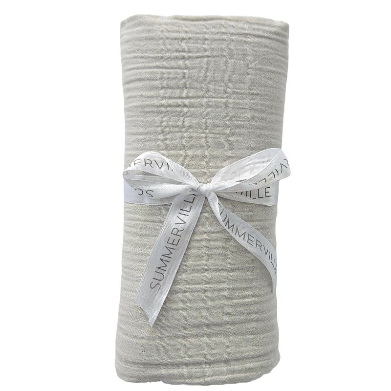 Summerville Organic Crinkle muslin teppe/klut, 120cmx120cm, Silver grey
