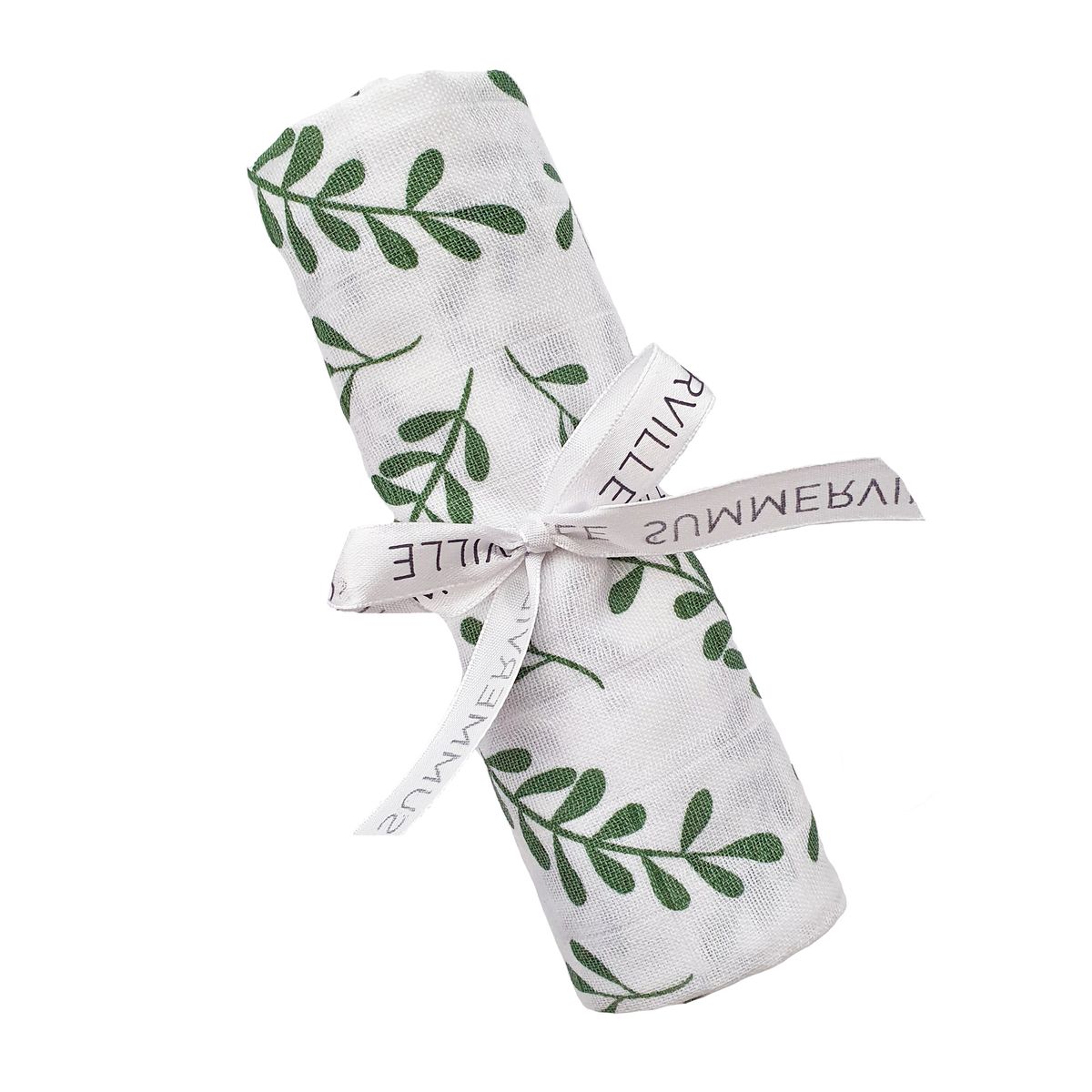 Summerville Organic Muslin Gulpeklut, 1-pk, floral basil