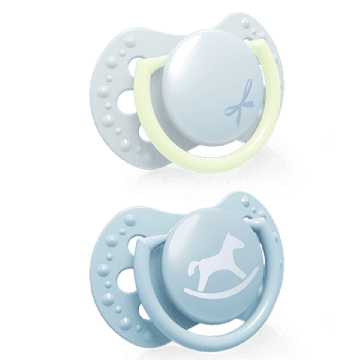 LOVI MiniSoother 0-2m, 2stk, Baby Shower Blue