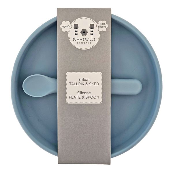 Hovedbilde Summerville Organic Tallerken og skje i silikon, ...