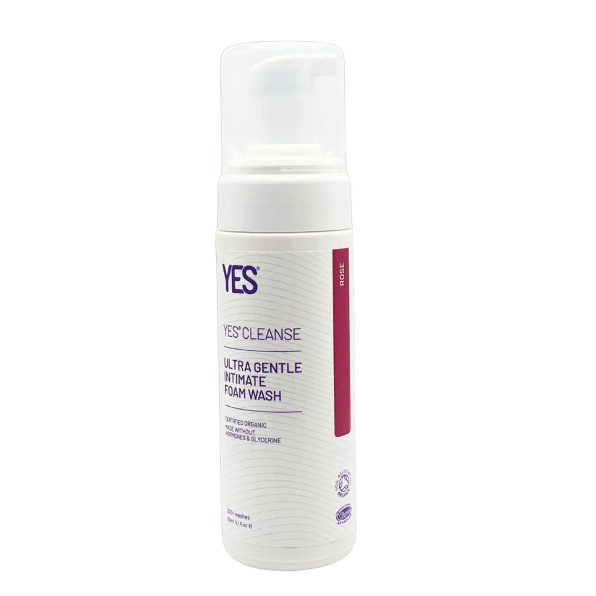 YES CLEANSE Intimvask skum sertifisert økologisk, 150ml, roseduft