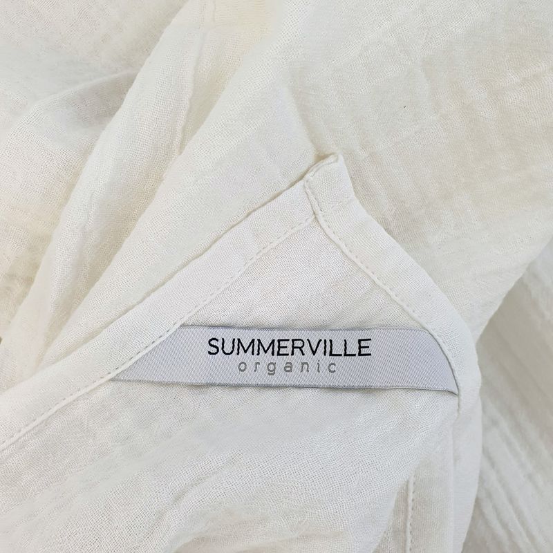 Summerville Organic Crinkle muslin teppe/klut, 120cmx120cm, white