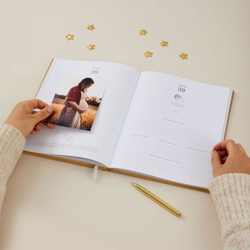 Blush And Gold - Pregnancy Journal, Rainbow med gullkant