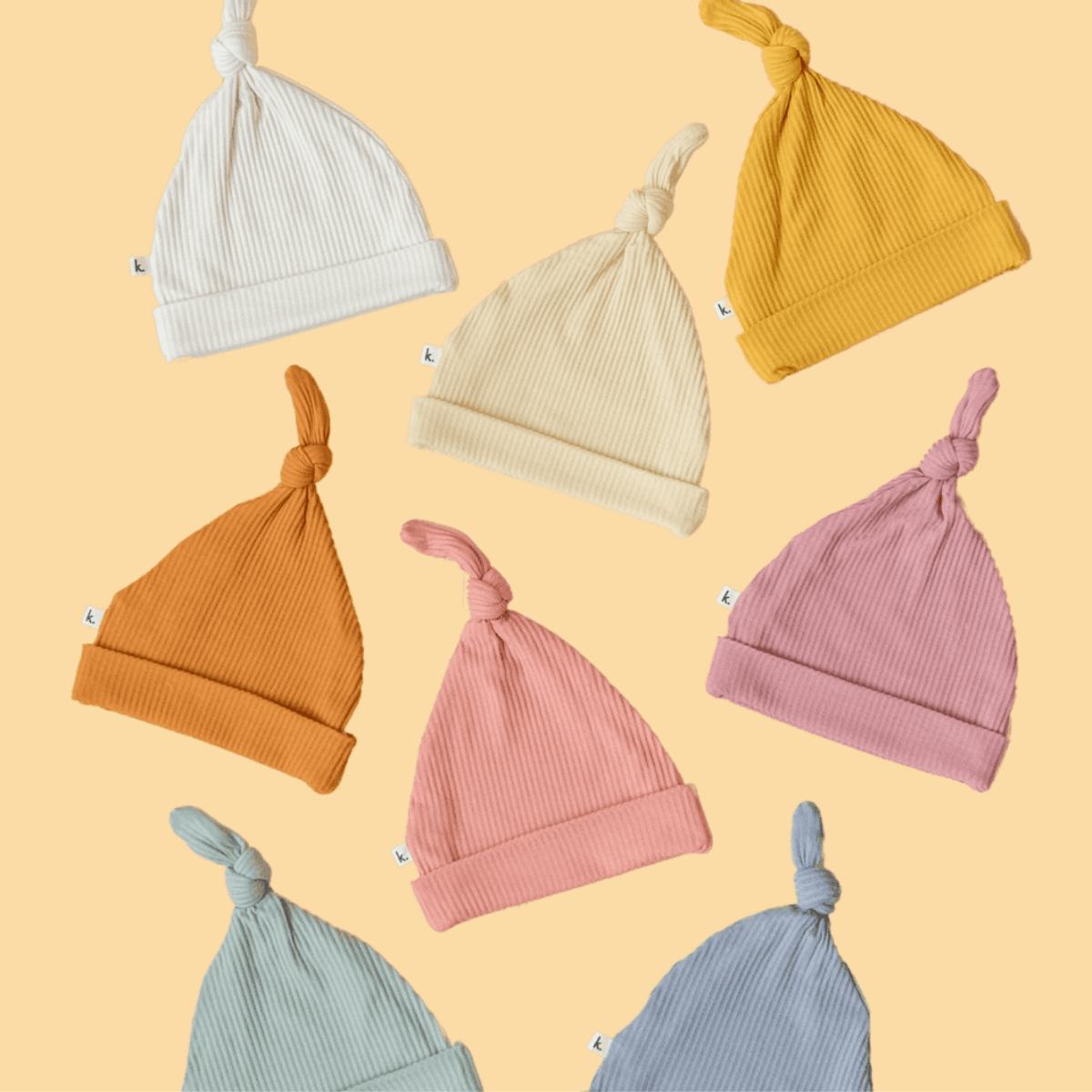 Kiin Baby Bambus Stretchy Beanie lue til nyfødt, sage