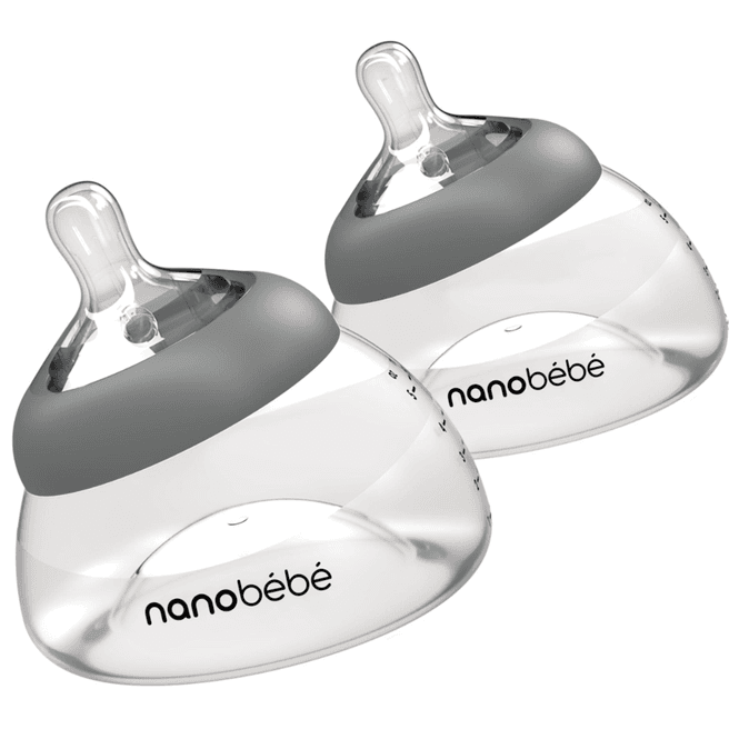 Hovedbilde Nanobébé Brystmelkflaske - Grey 150 ml - 2pk - ...
