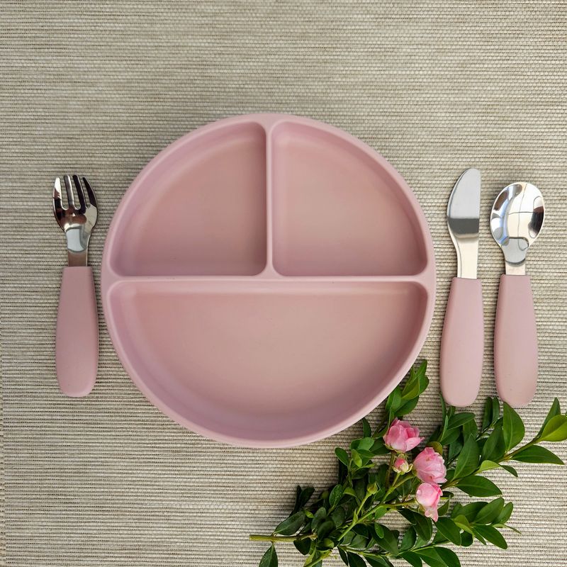 Summerville Organic Tallerken delt silikon, pale mauve