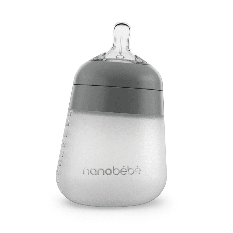 Nanobébé Flexy Silikontåteflaske (myk) - Grey 270 ml - 1pk