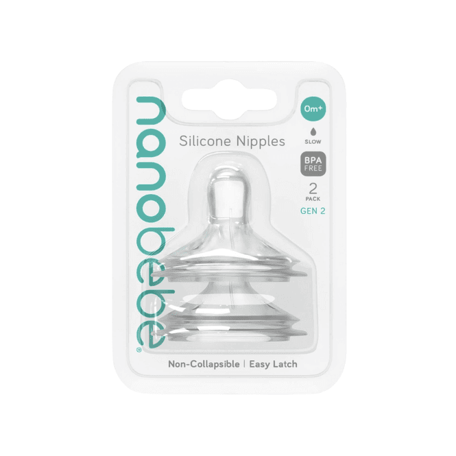 Hovedbilde Nanobébé Silikon tåtesmokker - Slow Flow - 2pk - ...