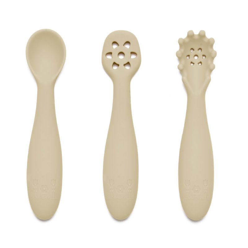 Summerville Organic pre-spoons silikon, sandshell - 3pk